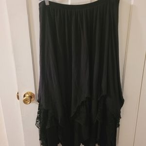 Lace Asymmetrical Maxi Skirt